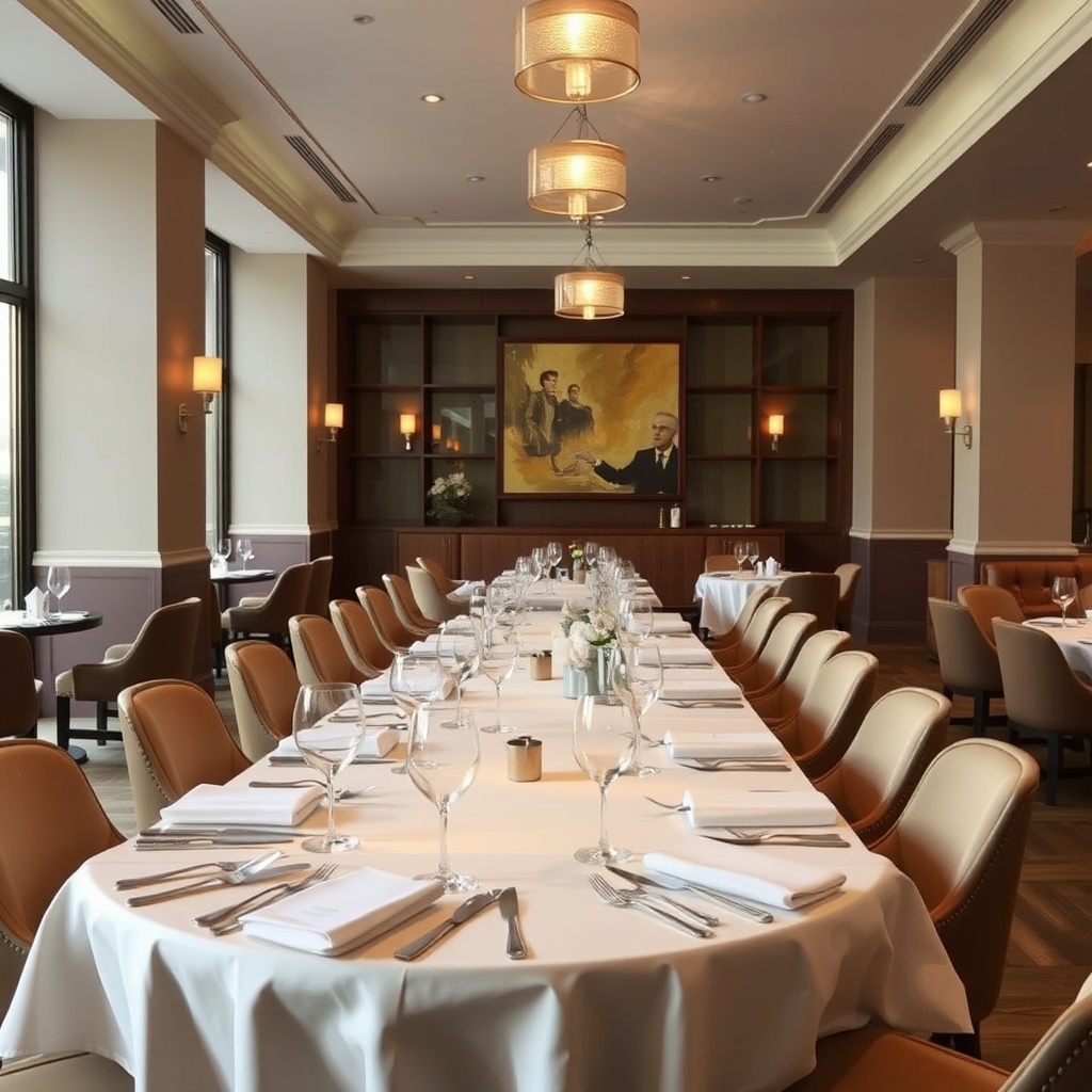 Main dining room with elegant place settings