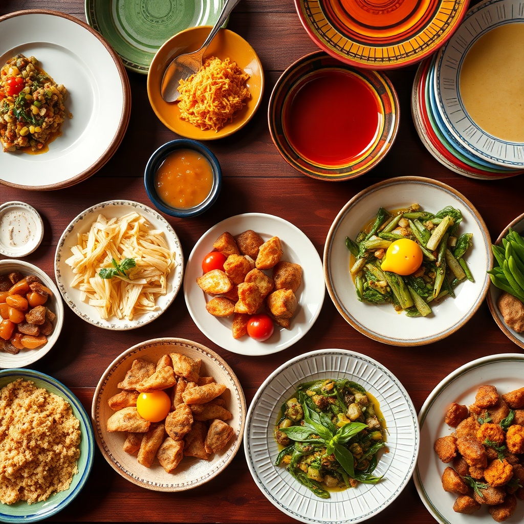 Seasonal menu dishes on a table